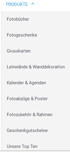 Muttenz: SmartPhoto mit einer
                  Liste von Fotoprodukten
