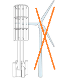 Comparison wind turbine and
wind tower, scheme Comparison wind turbine and
wind tower, scheme