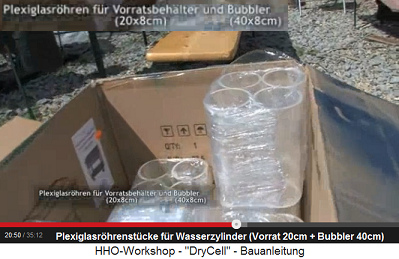 Die Plexiglasr�hren sind 20 oder 40cm
                            lang