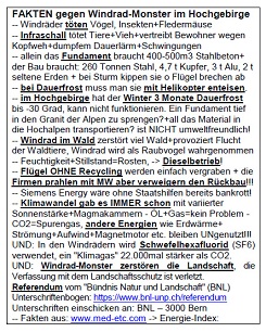 Der Flyer gegen
                                  Windrad-Monster - 23.12.2023