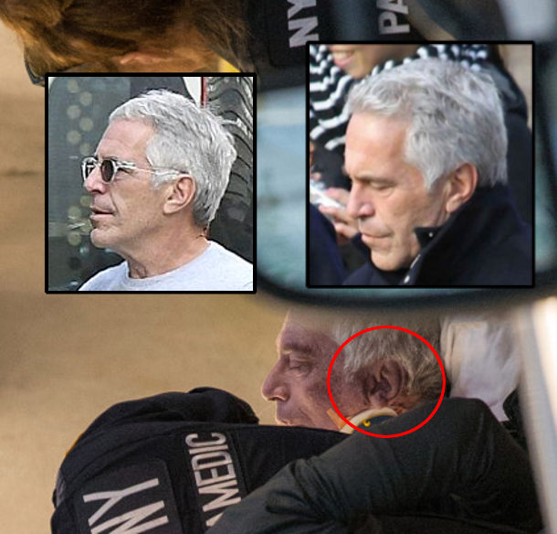 Der
                        Ohrvergleich mit dem echten Herrn Epstein und
                        dem Mann auf der Bahre vom 10.8.2019 geht nicht
                        auf - es war ein Double in der Zelle, der echte
                        Epstein war gar nie in der Gef�ngniszelle, oder
                        er wurde am Tag zuvor ausgetauscht, so wie das
                        in der "Oberschicht" eben �blich ist,
                        um Leute zu "retten".