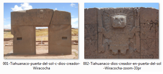 Sch�pfergott Wiracocha in Tiahuanaco am
                            Sonnentor beim Titicacasee (heute Bolivien)