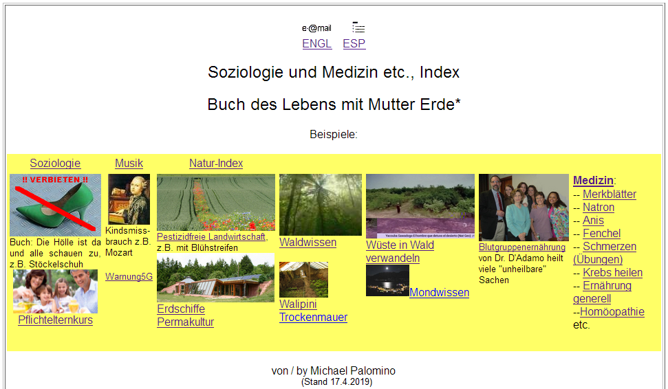 Webseite mit Mutter Erde www.med-etc.com,
                Stand 17.4.219