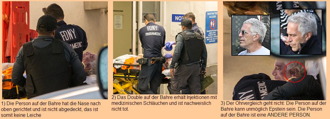 KEIN
                            epstein+KEINE Leiche auf der Bahre, die
                            Fotos zeigen eine andere Person und KEINEN
                            Toten 10. August 2019