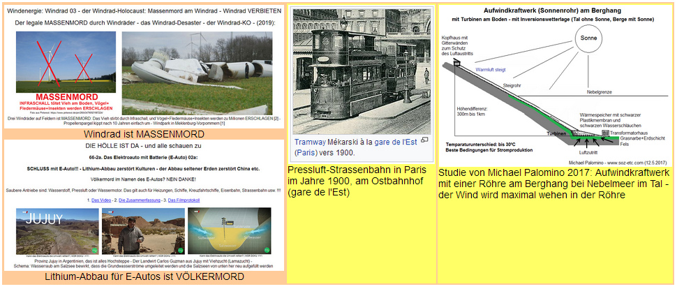 E-Mail an den Verein Umwelthilfe:
                            Windrad ist MASSENMORD und Lithium-Abbau f�r
                            E-Autos ist V�LKERMORD, besser
                            Pressluftantrieb und Aufwindkraftwerk etc.