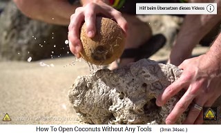 With this action one part of the coconut water
                  comes out 01