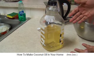 The
                    coconut oil in the bottle