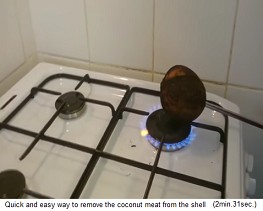 El
                  coco ahora est� caliente y negro