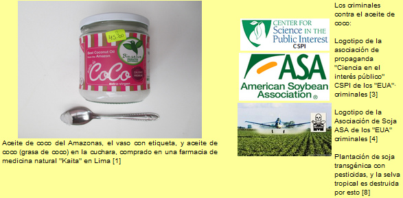 Las industrias de la Pharma criminal
                              y la sociedad de la soja luchan contra el
                              aceite de coco