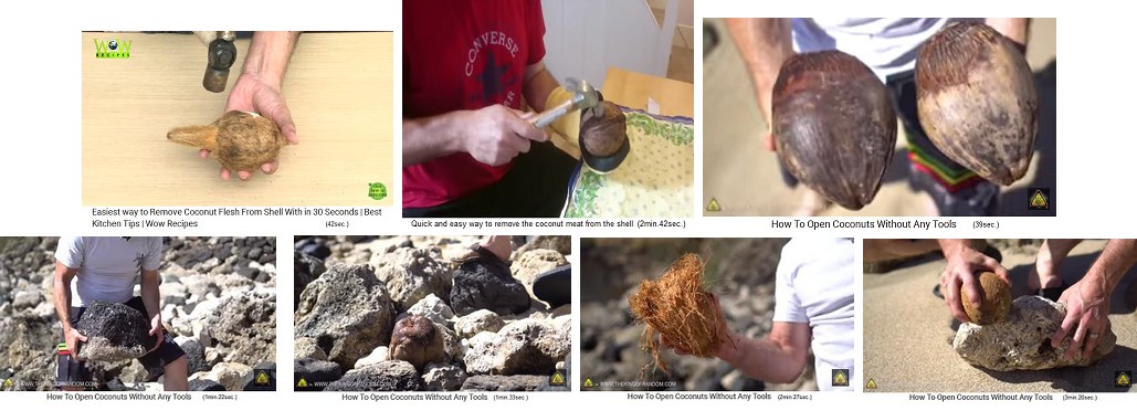 Kokosnuss aufschlagen