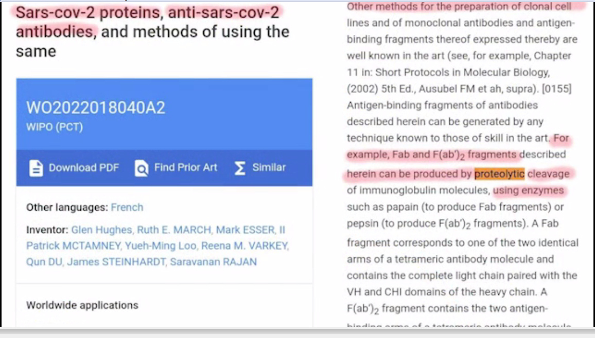Patent von AstraZeneca 19.7.2021: Sars-cov-2
proteins, anti-sars-cov-2 antibodies, and methods of
using the same - text Patent von AstraZeneca
19.7.2021: Sars-cov-2 proteins, anti-sars-cov-2
antibodies, and methods of using the same - text