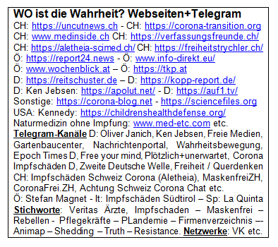 Flyer: Wahrheit
auf Webseiten und auf Telegram Flyer: Wahrheit
auf Webseiten und auf Telegram