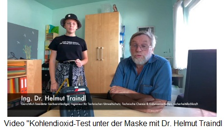 Dr. Helmut Traindl präsentiert seinen CO2-Test
mit Maske Dr. Helmut Traindl präsentiert seinen
CO2-Test mit Maske