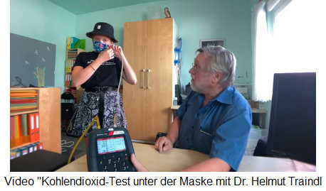 CO2-Messung unter der Maske von Dr. Helmut
Traindl: Jugendliche Versichsperson setzt den
Luftschlauch in den Maskenraum CO2-Messung unter
der Maske von Dr. Helmut Traindl: Jugendliche
Versichsperson setzt den Luftschlauch in den
Maskenraum