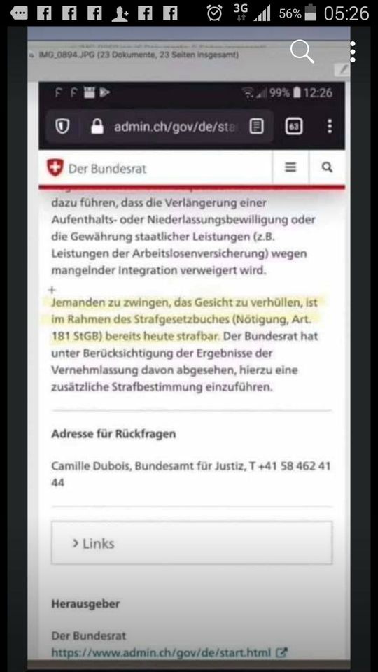 Maskenzwang ist
                N�tigung - schweizer Strafgesetzbuch Paragraph 181