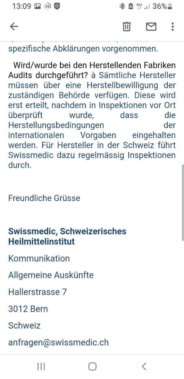 Frage: Wurden bei den Herstellern Audits
durchgeführt? Frage: Wurden bei den
Herstellern Audits durchgeführt?