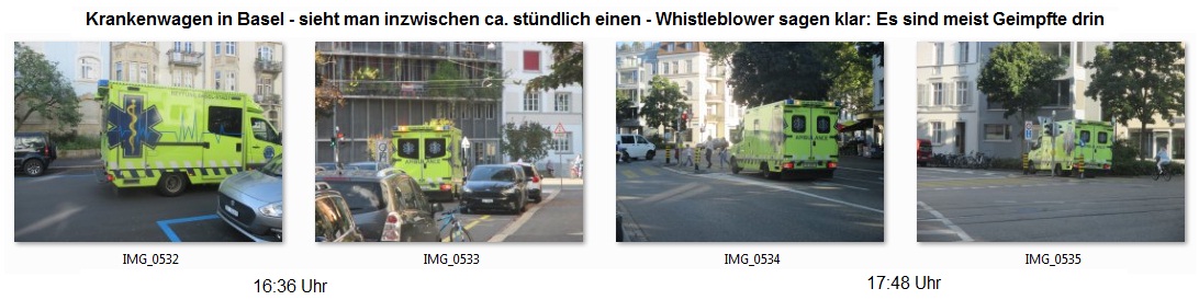 Sammelfoto 4: 2 Krankenwagen in Basel in 1
Stunde angetroffen Sammelfoto 4: 2
Krankenwagen in Basel in 1 Stunde angetroffen