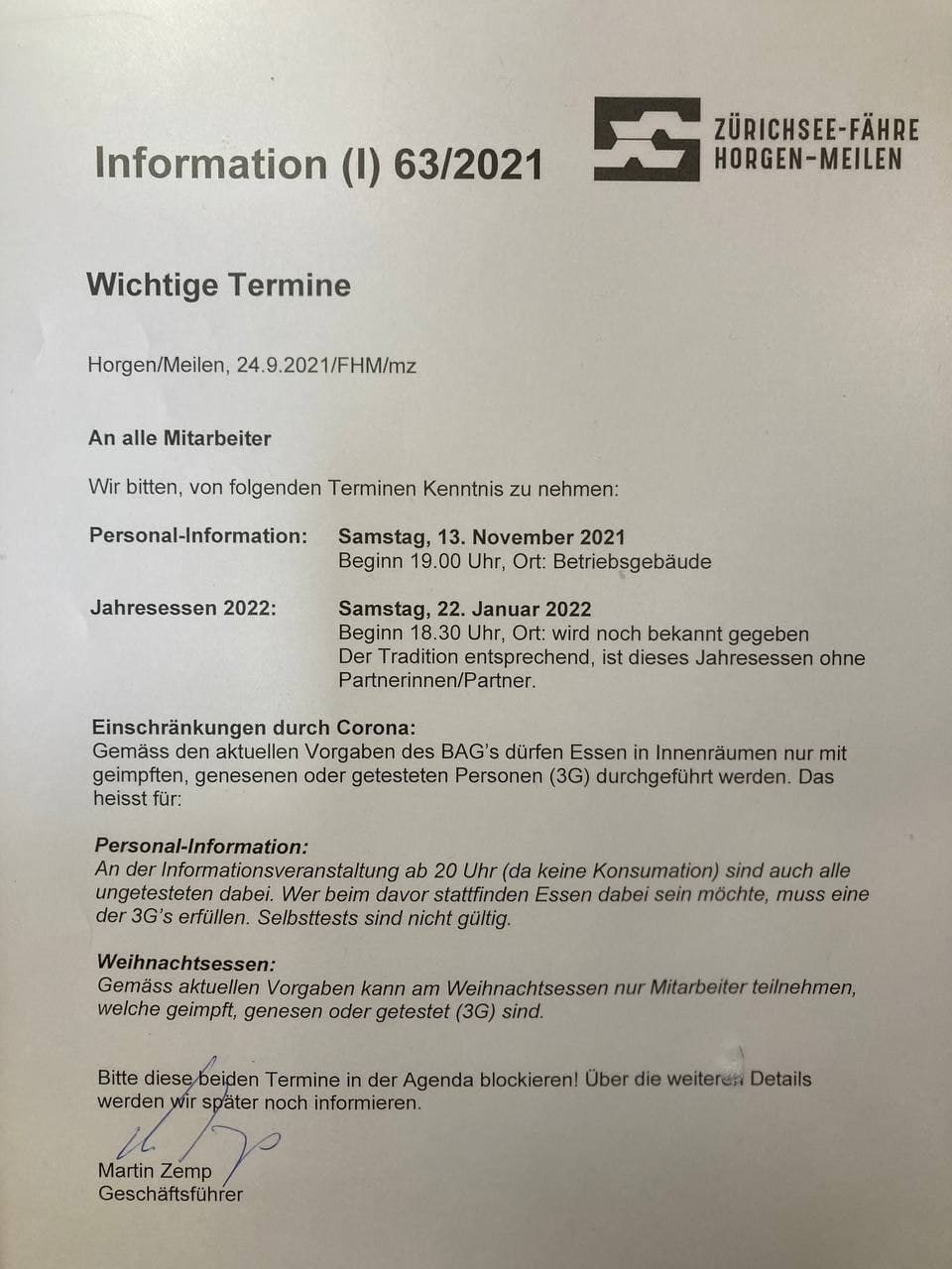 3G-Diskriminierung bei der Fähre
Horgen-Meilen 6.10.2021 3G-Diskriminierung bei
der Fähre Horgen-Meilen 6.10.2021