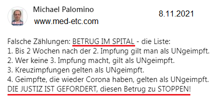 Kriminelle Regierungen
                        8.11.2021: Die 4 Betrugsmethoden, GENgeimpfte
                        als UNgeimpfte zu z�hlen: Die Liste!