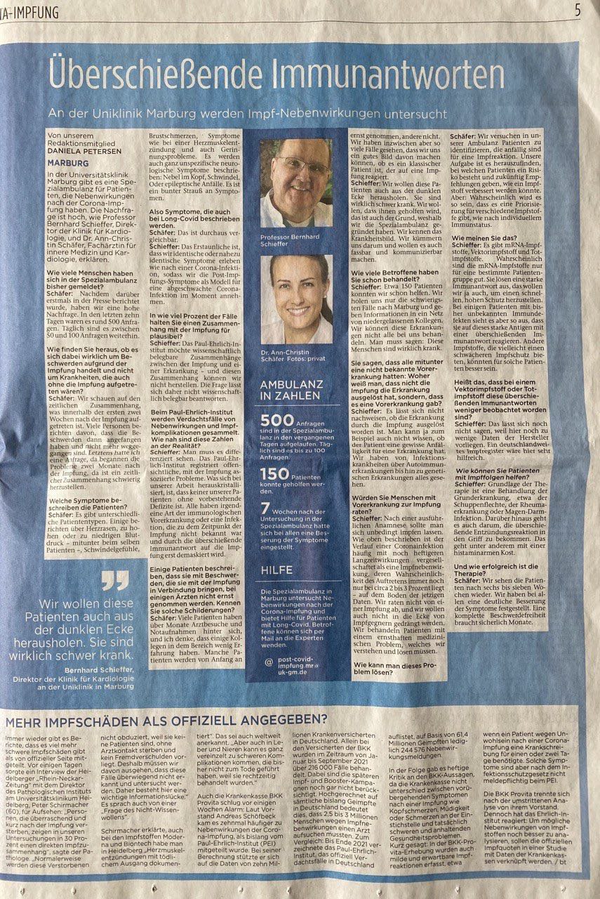 Kriminelle Mossad-Zeitung aus Fulda
31.3.2022: präsentiert erstmals GENimpfschäden:
Wenn nach der Impfung nichts mehr gut ist 02 Kriminelle Mossad-Zeitung aus Fulda
31.3.2022: präsentiert erstmals GENimpfschäden:
Wenn nach der Impfung nichts mehr gut ist 02