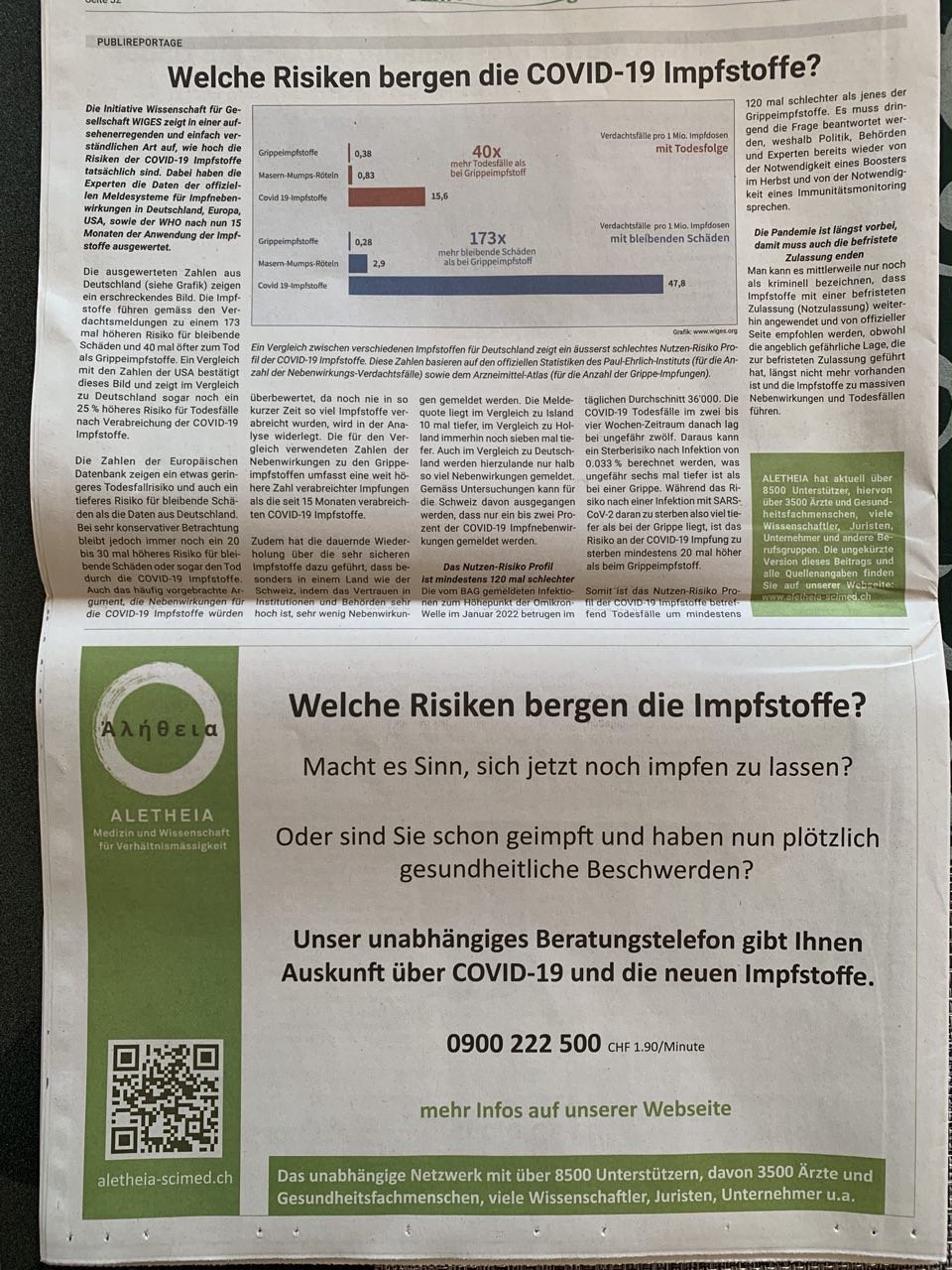 Widerstand in Baden (Schweiz) 4.4.2022:
Inserat von Aletheia Widerstand in Baden
(Schweiz) 4.4.2022: Inserat von Aletheia