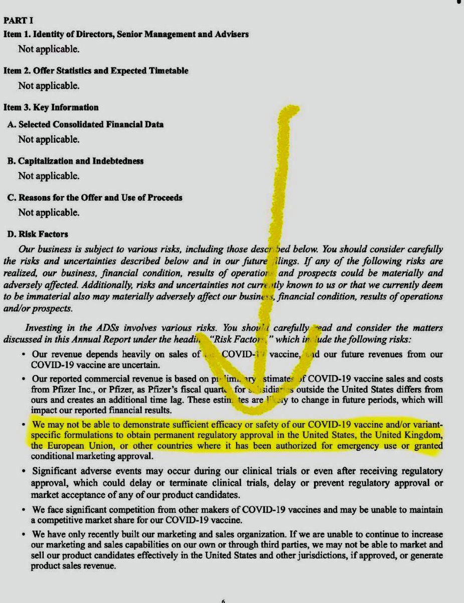 Der Bericht von Pfizer/BionTech
29.4.2022: Die Sicherheit der
"GENimpfung"
(Schlangengiftspritze) ist "nicht
sicher" - englischer originaler Text Der Bericht von Pfizer/BionTech
29.4.2022: Die Sicherheit der
"GENimpfung"
(Schlangengiftspritze) ist "nicht
sicher" - englischer originaler Text