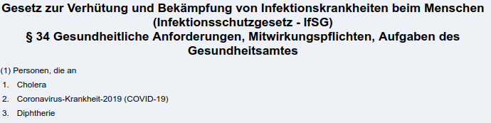4R: Infektionsschutzgesetz
                      schlimme Krankheiten