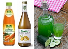 Vegetable juices, for
                    example carrot juice, potatoe juice, or cucumber
                    juice