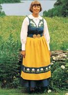 Die Nationaltracht von Schweden
                            zeigt sich in Gelb, Blau, Gr�n und Weiss