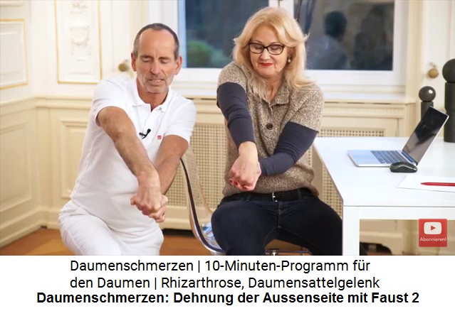 Man kann das Handgelenk weiter nach innen
                    ziehen, um die Spannung zu steigern.