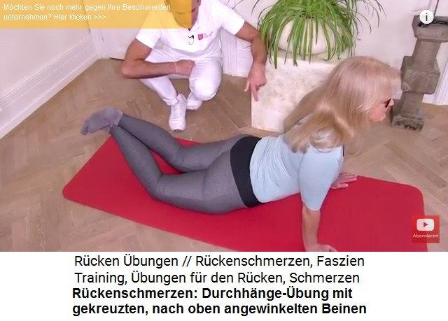 R�ckenschmerzen: Die
                      Durchh�nge-�bung mit gekreuzten und nach oben
                      angewinkelten Beinen 01