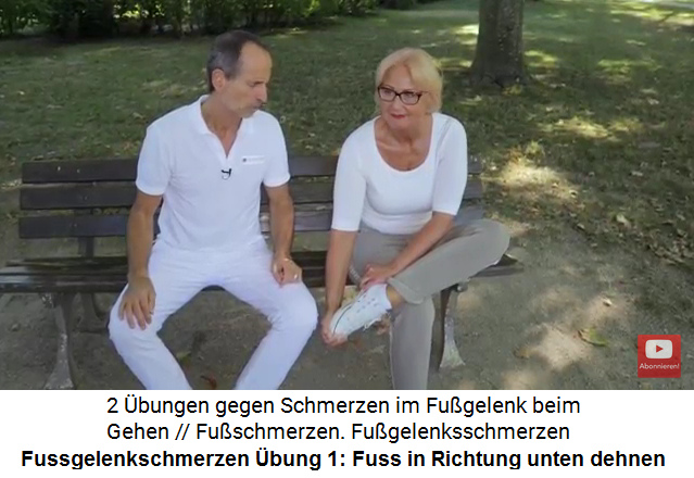 Fussgelenkschmerzen �bung 1: Dehnung des
                      Fuss-Vorderseite (Ristseite) nach unten