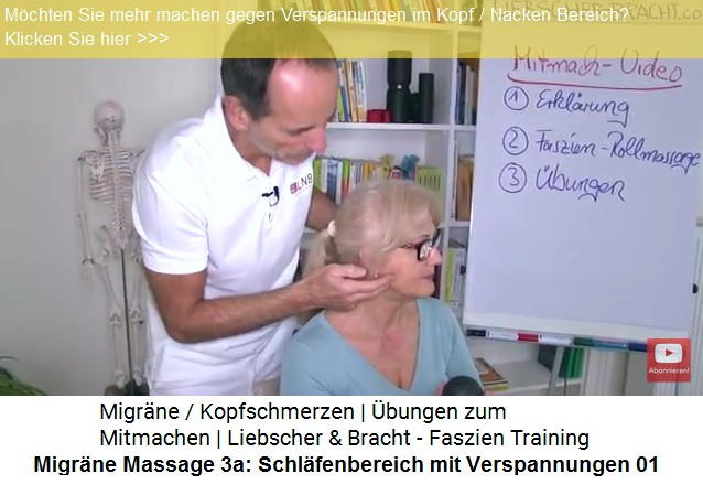 Migr�ne Massage 3a: Die
                  Position der Schl�fe mit den Schmerzpunkten