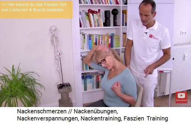 �bung gegen
                      Nackenschmerzen: Kopf um 45 Grad drehen, einen Arm
                      beugen und die Schulter des gebeugten Arms fallen
                      lassen und den Kopf mit der anderen Hand "an
                      den Haaren ziehen"