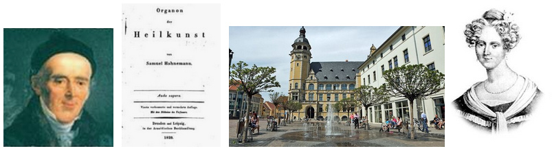 Samuel Hahnemann, sein Buch
                                "Organum", H�user in Koethen,
                                seine letzte Ehefrau M�lanie aus Paris