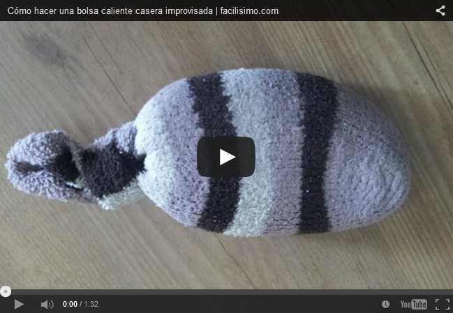 Vídeo:
Cómo hacer una bolsa caliente casera improvisada |
facilisimo.com (1min.31seg.) Vídeo: Cómo hacer una bolsa caliente casera
improvisada | facilisimo.com (1min.31seg.)