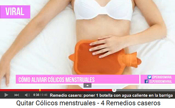 Remedio casero: poner una botella con
                            agua caliente en la barriga