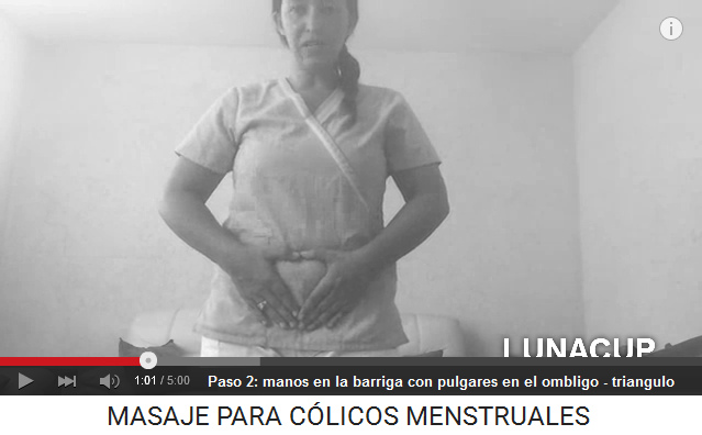 C�licos menstruales paso
                    2: poner las manos en la barriga con los pulgares en
                    el ombligo formando un triangulo