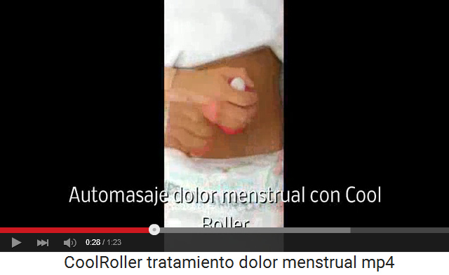 Masaje contra dolor menstrual estimulando y
                    relajando la matriz y los �rganos vecinos con un
                    roller de manera vertical 01