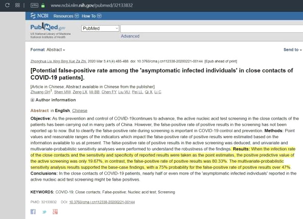 PubMed meldet: Positive
                        Coronavirus-Diagnosen in China sind um bis zu
                        50% falsch