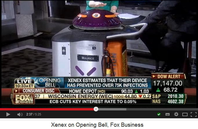 The reporter is
                            touching the big button