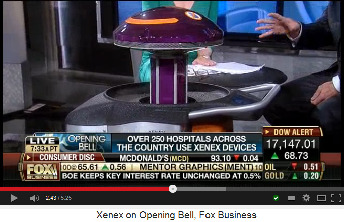 Xenex UV light disinfector is coming
                            out with the lamp 02