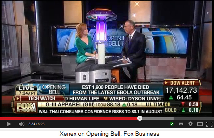 Xenex UV light disinfector has come
                            out Xenex UV demonstration light 02