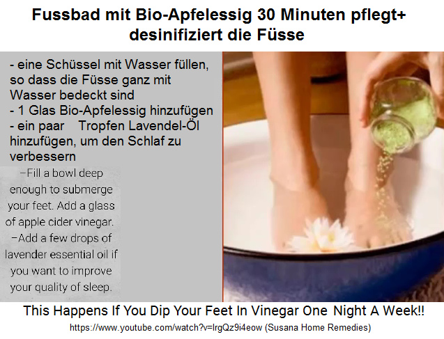 Bio-Apfelessig-Fussbad