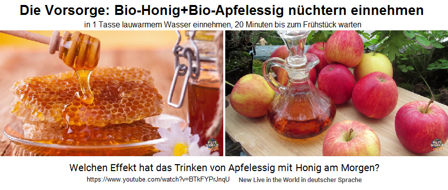Die beste Vorsorge: Bio-Honig
                mit Bio-Apfelessig in 1 Glas warmem Wasser n�chtern