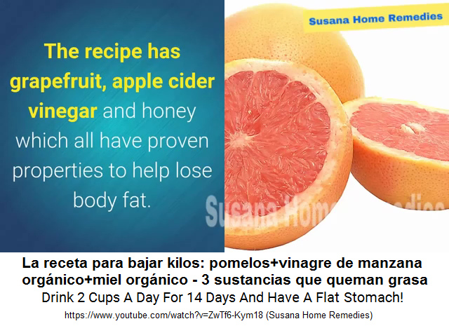 Toronja+vinagre de manzana
                org�nico y miel org�nico queman grasa corporal todos los
                tres