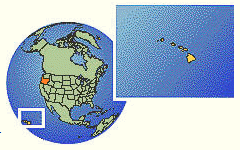 Globe map with Hawaii and Oregon
                              State in orange