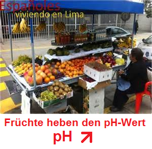 Ein Fr�chtestand - mit Fr�chten steigt
                          der pH-Wert