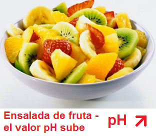 ensalada de fruta, el valor pH
sube ensalada de fruta, el valor pH sube