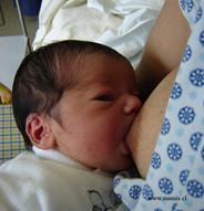 Stillen mit Baby an der Brust